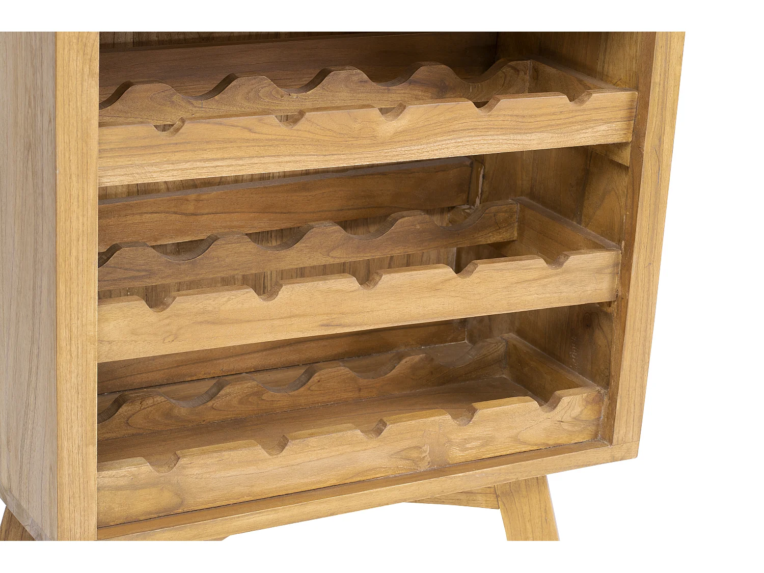 Botellero vintage de madera de mindi - 15 botellas - Ancho 60 x Prof. 35 x Alt. 80 cm - AVEIRO