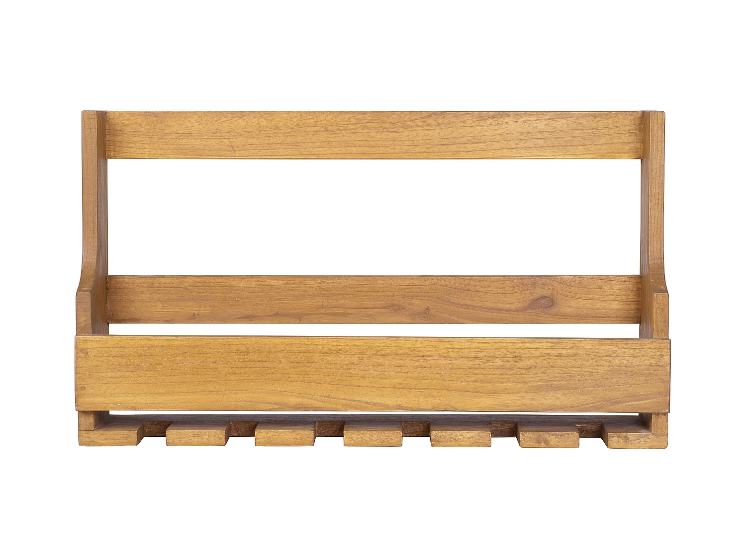 Estantería de pared vintage para botellas y copas - Madera de Mindi - Ancho 70 x An. 15 x Al. 40 cm - VIDAGO