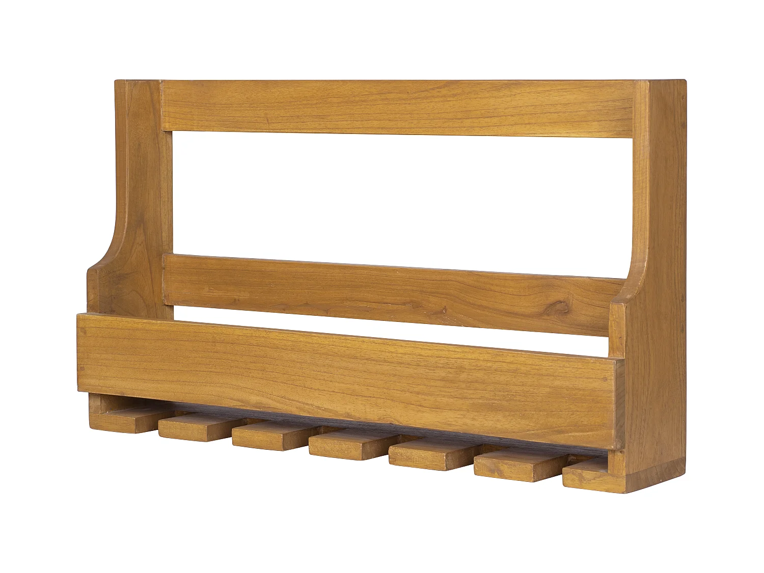 Estantería de pared vintage para botellas y copas - Madera de Mindi - Ancho 70 x An. 15 x Al. 40 cm - VIDAGO