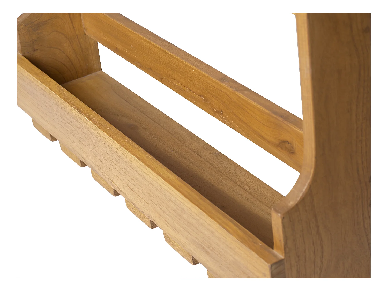 Estantería de pared vintage para botellas y copas - Madera de Mindi - Ancho 70 x An. 15 x Al. 40 cm - VIDAGO