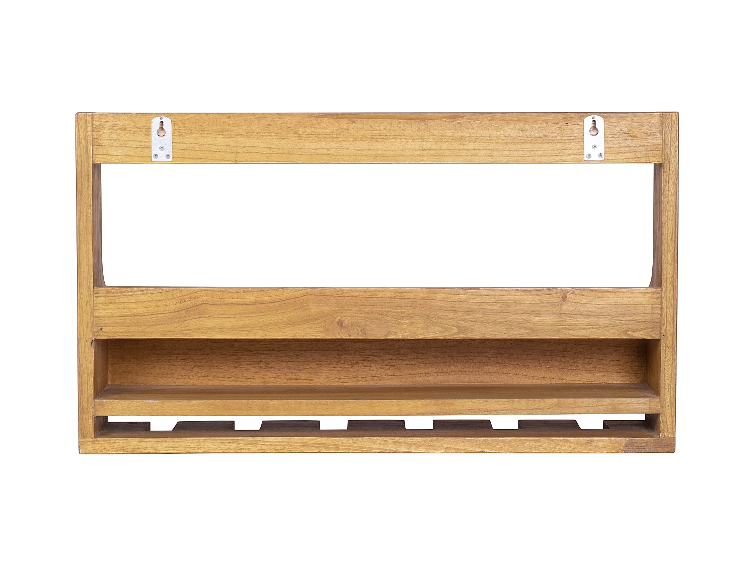 Estantería de pared vintage para botellas y copas - Madera de Mindi - Ancho 70 x An. 15 x Al. 40 cm - VIDAGO