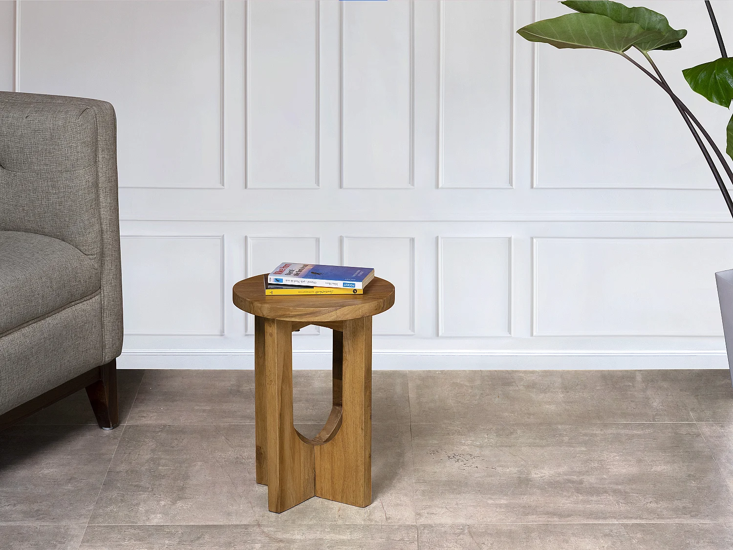 Sidebord i teaktræ - Naturlig - MIRANDELA