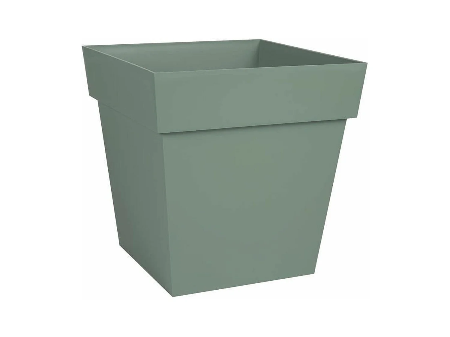 Pot de fleur carré Toscane - 32 x 32 x H 32 cm - 22 L - Vert laurier