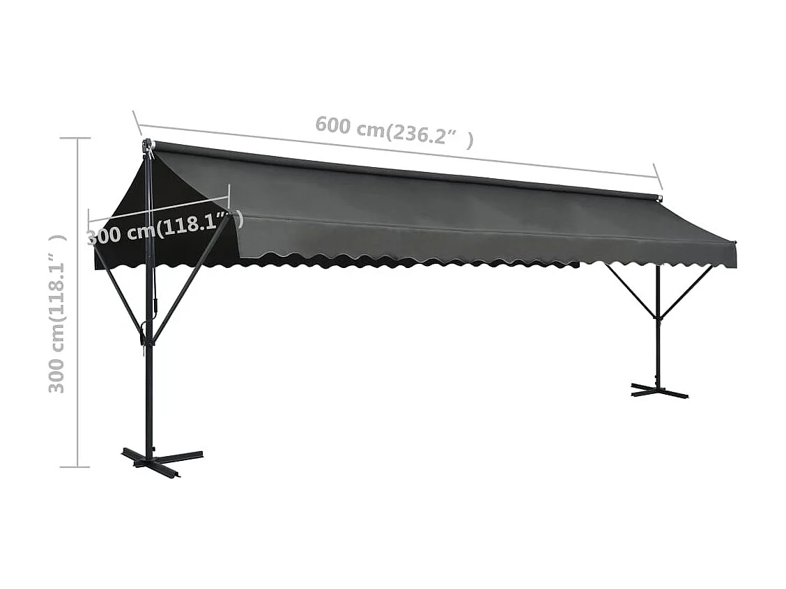 Toldo autônomo 600 x 300 cm antracite 02_0007482