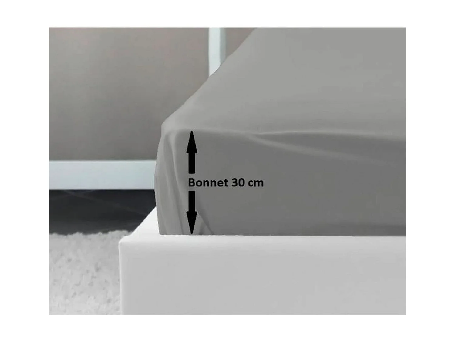 Spannbettlaken 100% Baumwolle 180x200x30 cm Hellgrau OEKO-TEX Zertifiziert