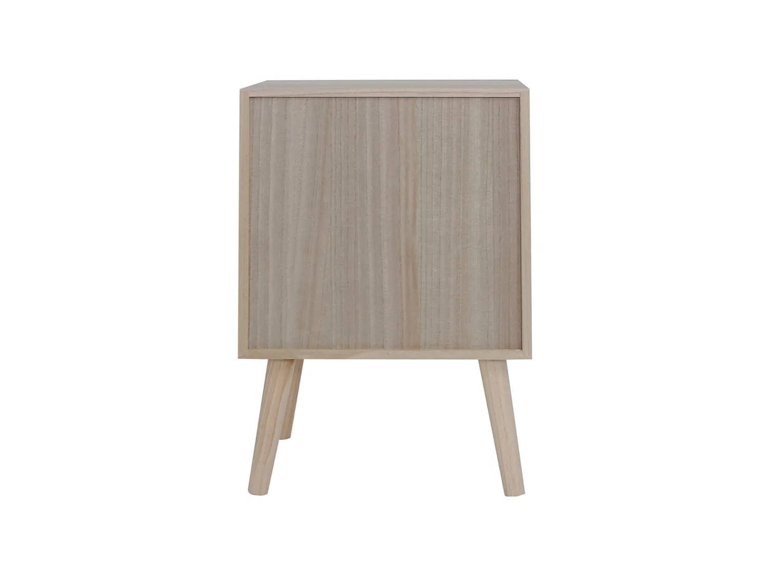 Table de Chevet pour Chambre 1 Porte en Bois et Rotin Marron Gain de Place