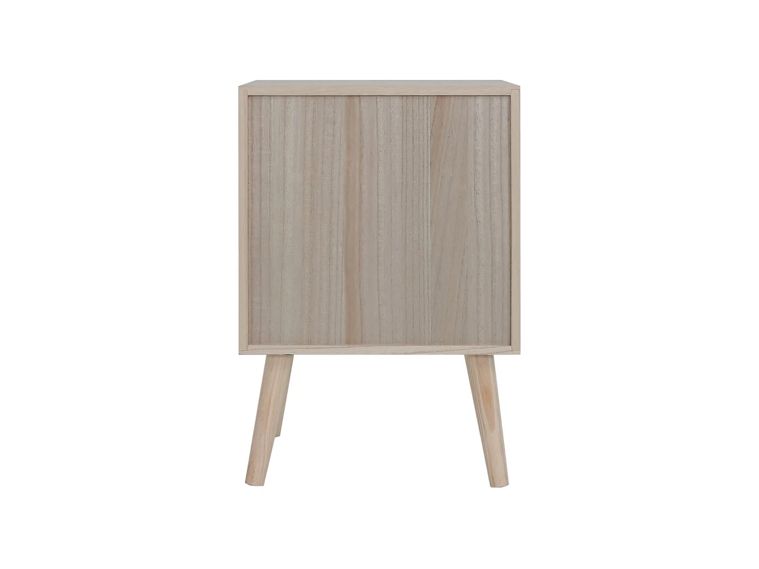 Petite Table de Chevet avec 1 Porte Bois Naturel Blanc Marron Style Boho