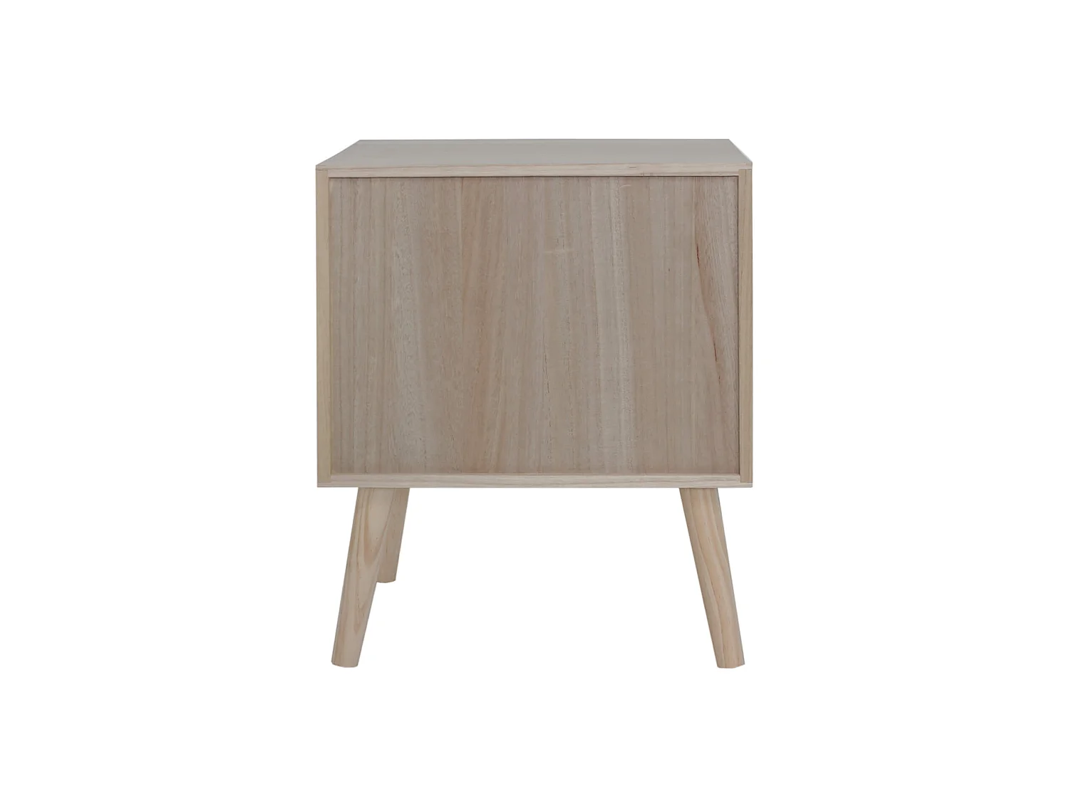 Table de Chevet Scandinave en Bois avec 1 Porte Blanc Marron Gain de Place