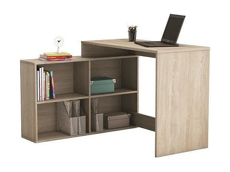 Hoekbureau in eigentijdse stijl met eikenhouten decor Shannon - L 112 cm