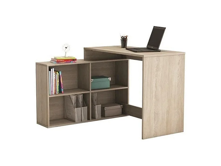 Bureau d'angle contemporain décor chene Shannon - L 112 cm - NAGANO
