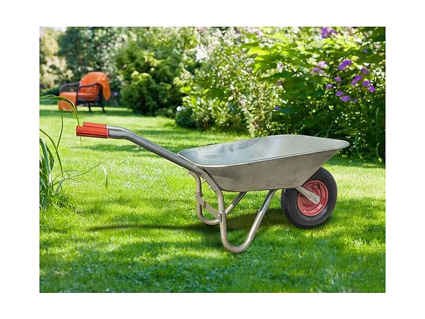 Brouette galvanisée 85L – Roue à air – Capacité 100 kg