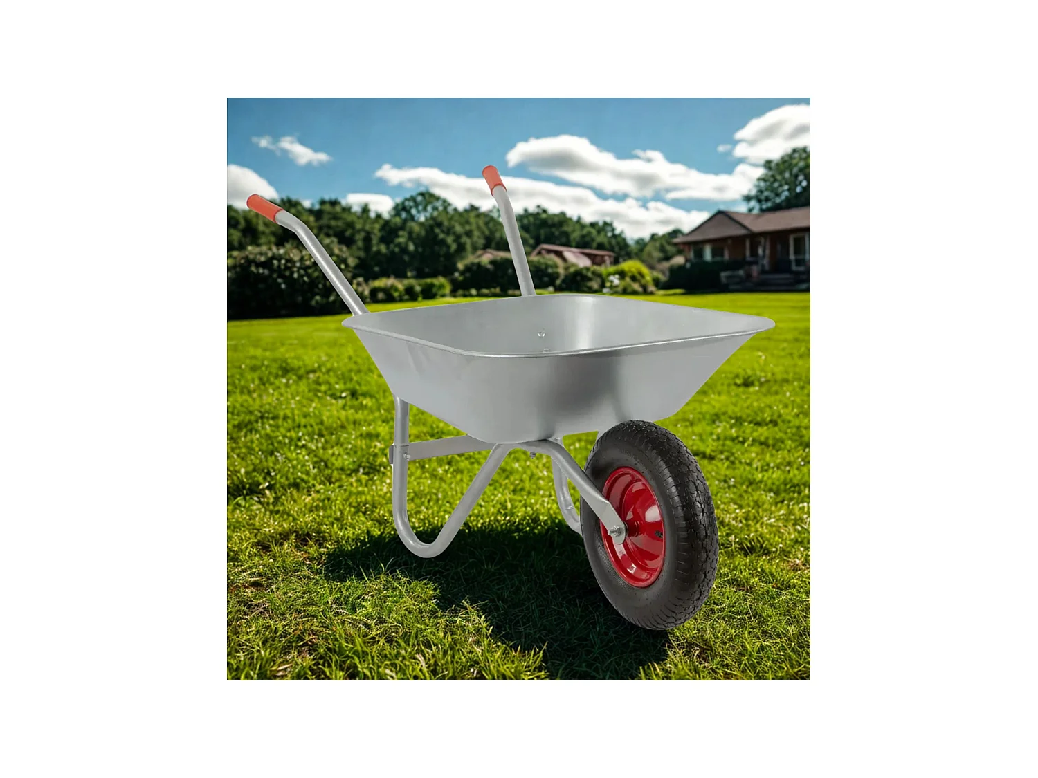 Gegalvaniseerde kruiwagen 85L - Luchtwiel - Capaciteit 100 kg