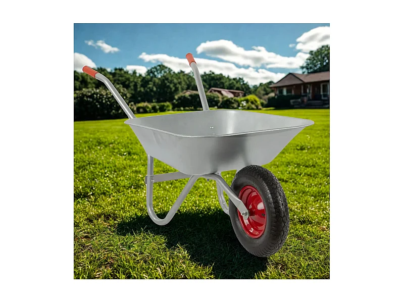 Gegalvaniseerde kruiwagen 85L - Luchtwiel - Capaciteit 100 kg
