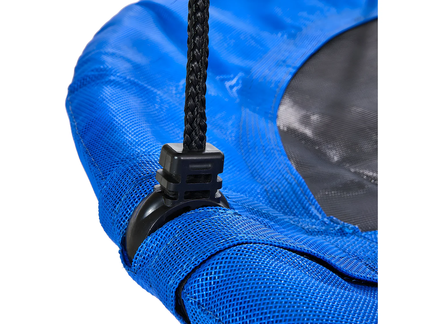 KANGUI - Balançoire ronde nid d'oiseau rond Ø100cm - Bleu - Charge 150kg maxi