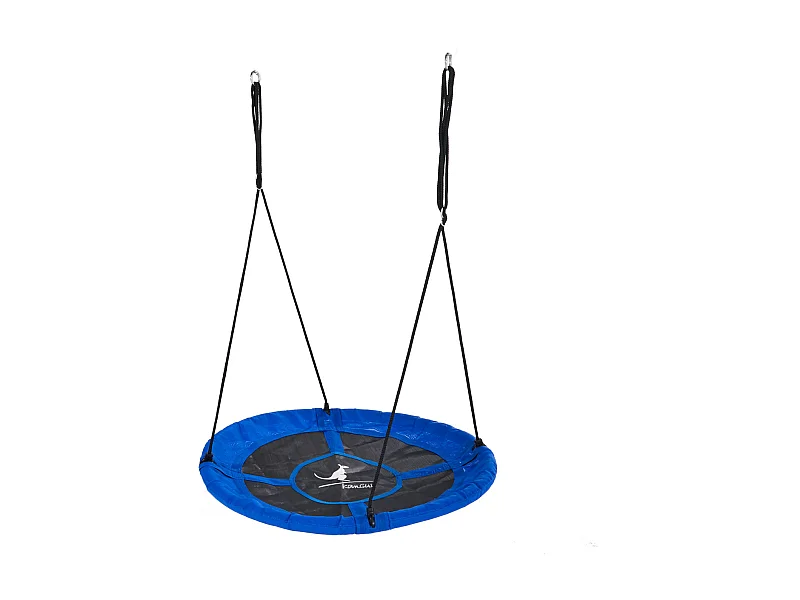 KANGUI - Balançoire ronde nid d'oiseau rond Ø100cm - Bleu - Charge 150kg maxi
