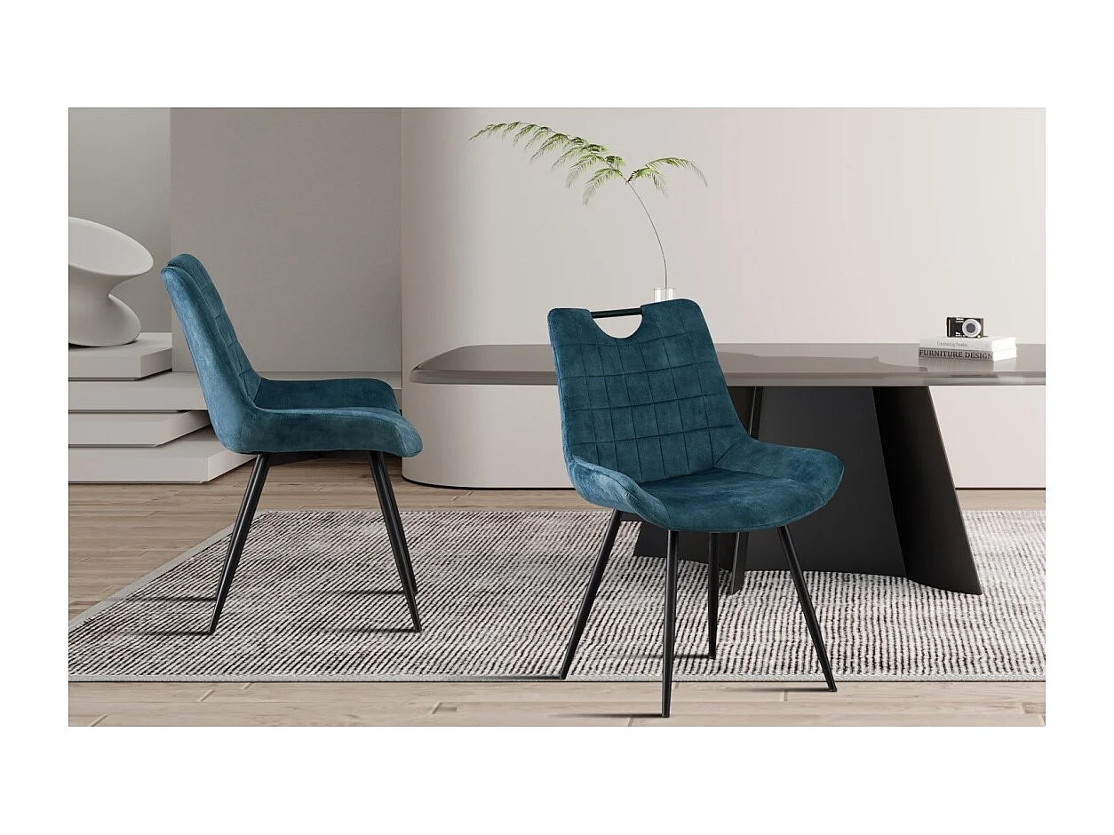 Silla 'NINO' Terciopelo Petrol, dimensiones H84 x L56 x P62.5, ideal para tu cocina o comedor.