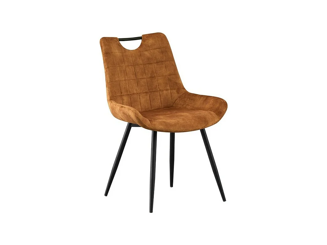 Stoel 'NINO' Gouden Velours, afmetingen H84 x B56 x D62.5, ideaal voor uw keuken of eetkamer.