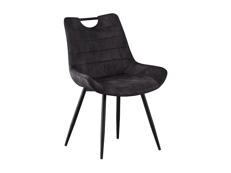 Stoel 'NINO' Grijs Fluweel, afmeting H84 x B56 x D62.5, ideaal voor uw keuken of eetkamer.