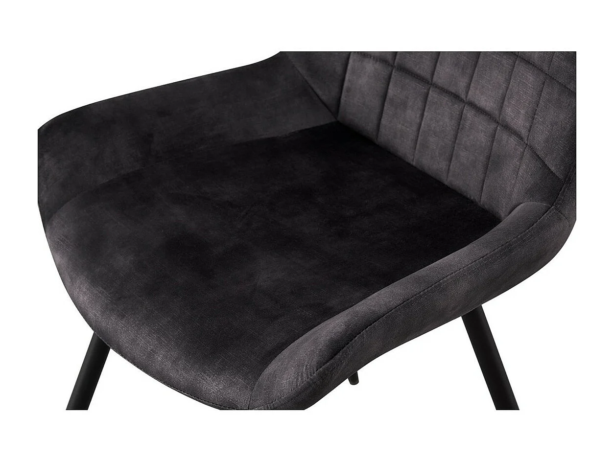 Stoel 'NINO' Grijs Fluweel, afmeting H84 x B56 x D62.5, ideaal voor uw keuken of eetkamer.