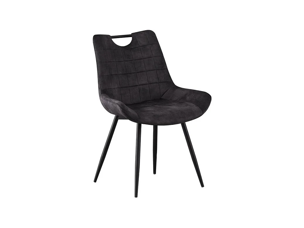 Stoel 'NINO' Grijs Fluweel, afmeting H84 x B56 x D62.5, ideaal voor uw keuken of eetkamer.