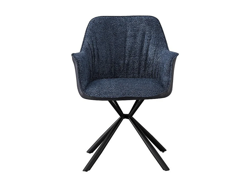 Stuhl 'LUCIA' Bouclé Blau Rücken PU Blau, Maße H82,5 x L62 x T63, ideal für Ihre Küche oder Ihr Esszimmer