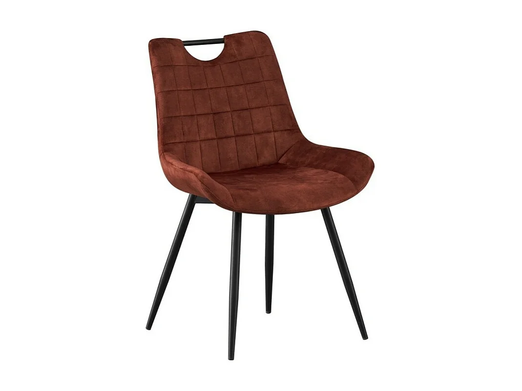 Stoel 'NINO' Fluweel Roest, afmetingen H84 x B56 x D62.5, ideaal voor uw keuken of eetkamer.