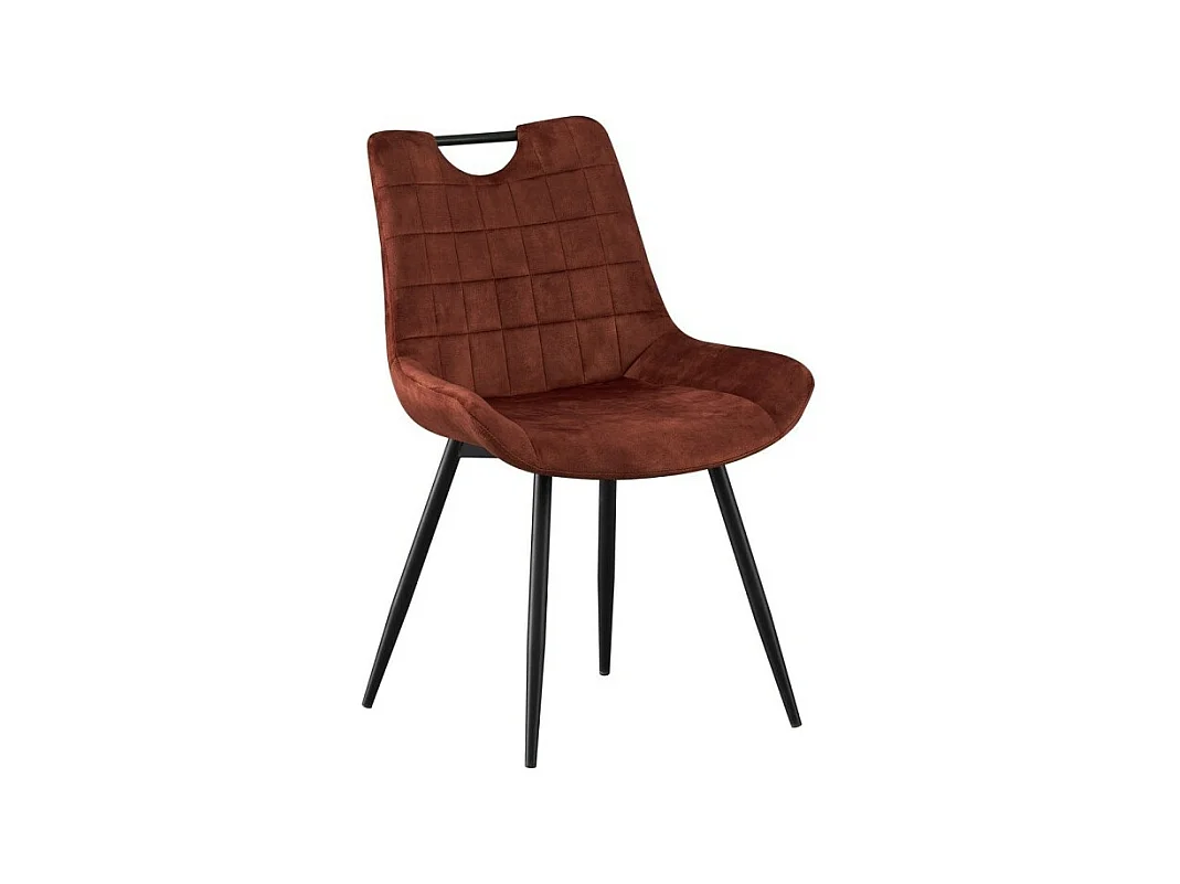 Stoel 'NINO' Fluweel Roest, afmetingen H84 x B56 x D62.5, ideaal voor uw keuken of eetkamer.