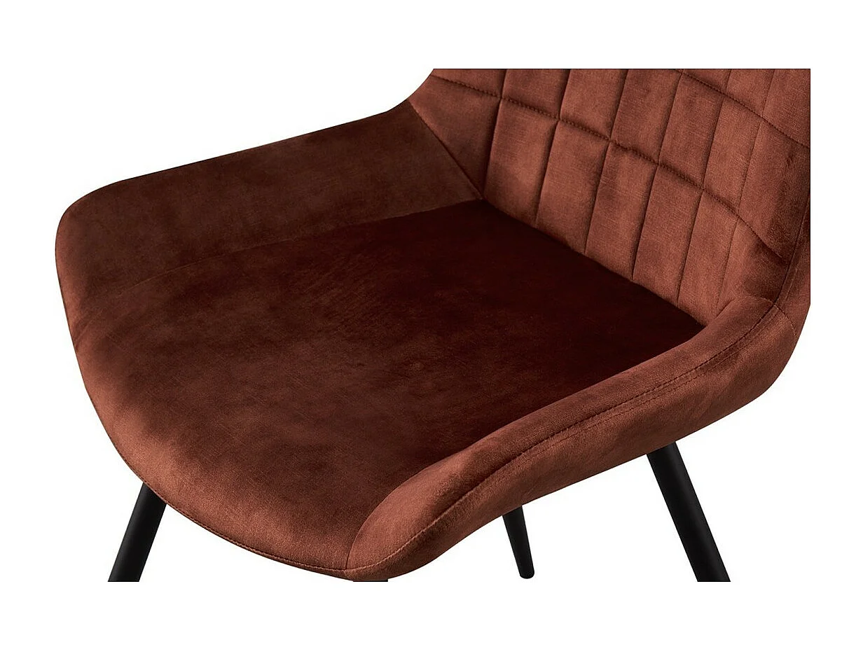 Chaise NINO – Velours Rouille – H84 × L56 × P62.5 cm – Style design