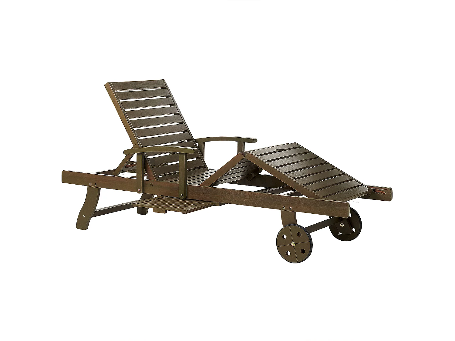 Leżak ogrodowy AMANTEA Rozkładany Drewno akacjowe Ciemnobrązowy