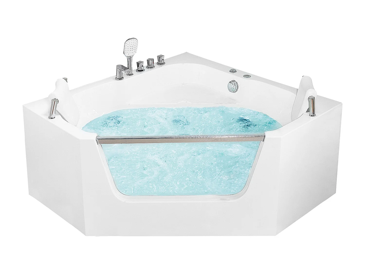 Whirlpool Badewanne Eckmodell CANTALLA 135 x 135 cm Weiss