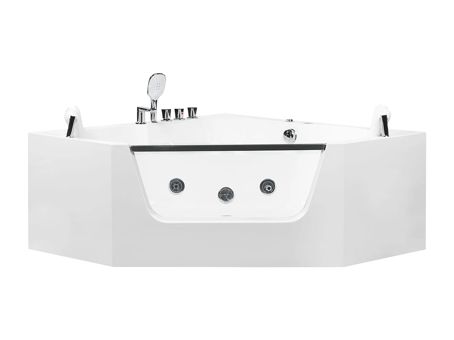 Whirlpool Badewanne Eckmodell CANTALLA 135 x 135 cm Weiss