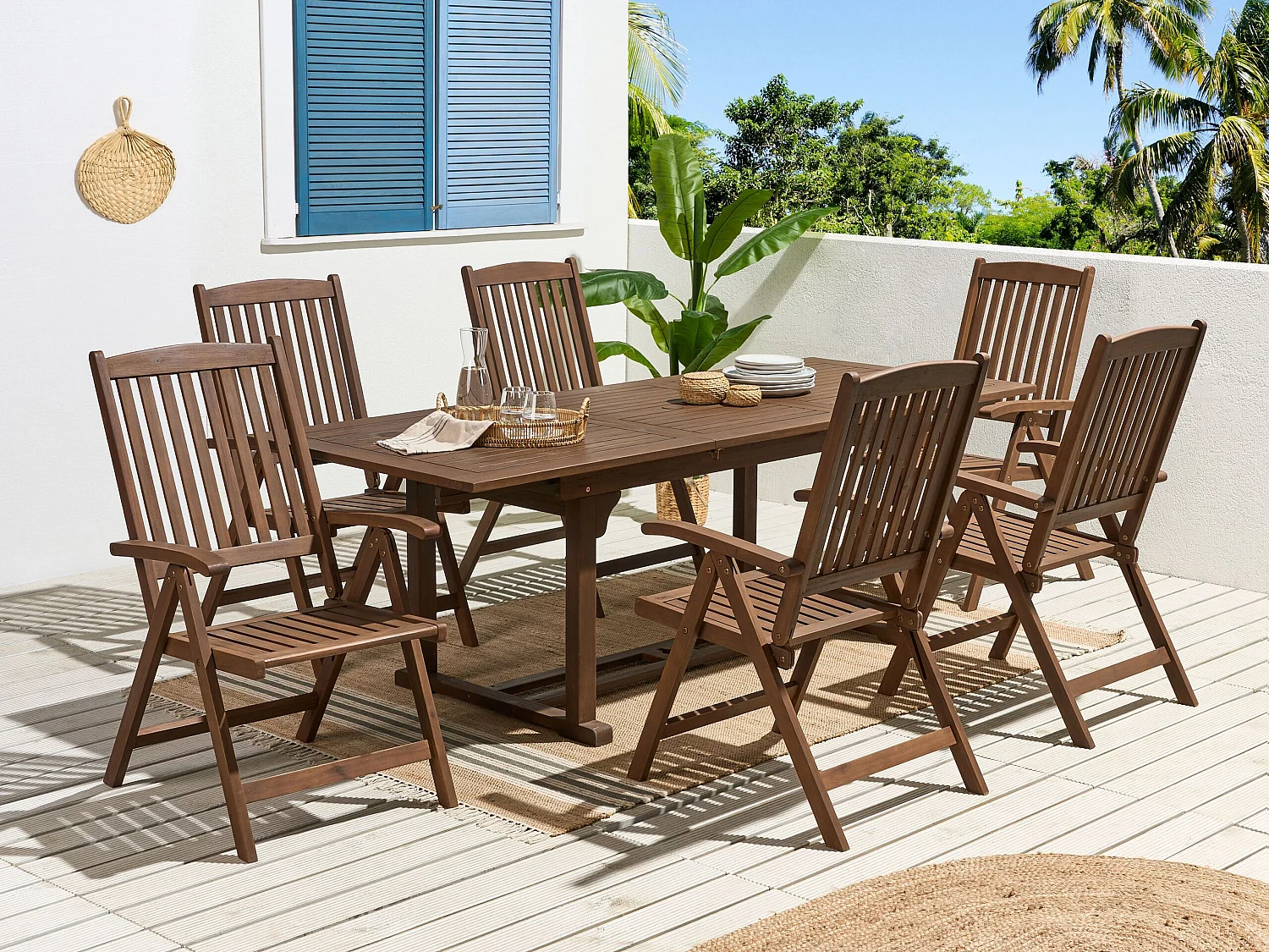 Uitschuifbare tuintafel AMANTEA 160/220 cm 90 cm Acaciahout Donkerbruin