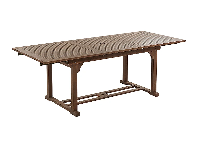 Gartentisch Akazienholz dunkelbraun 160/220 x 90 cm ausziehbar rustikal Amantea