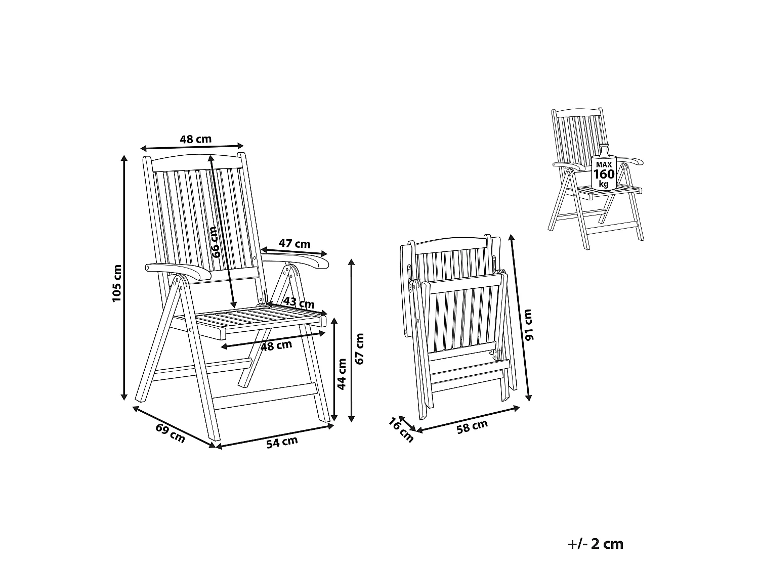 Silla de jardín AMANTEA Madera de acacia Marrón oscuro