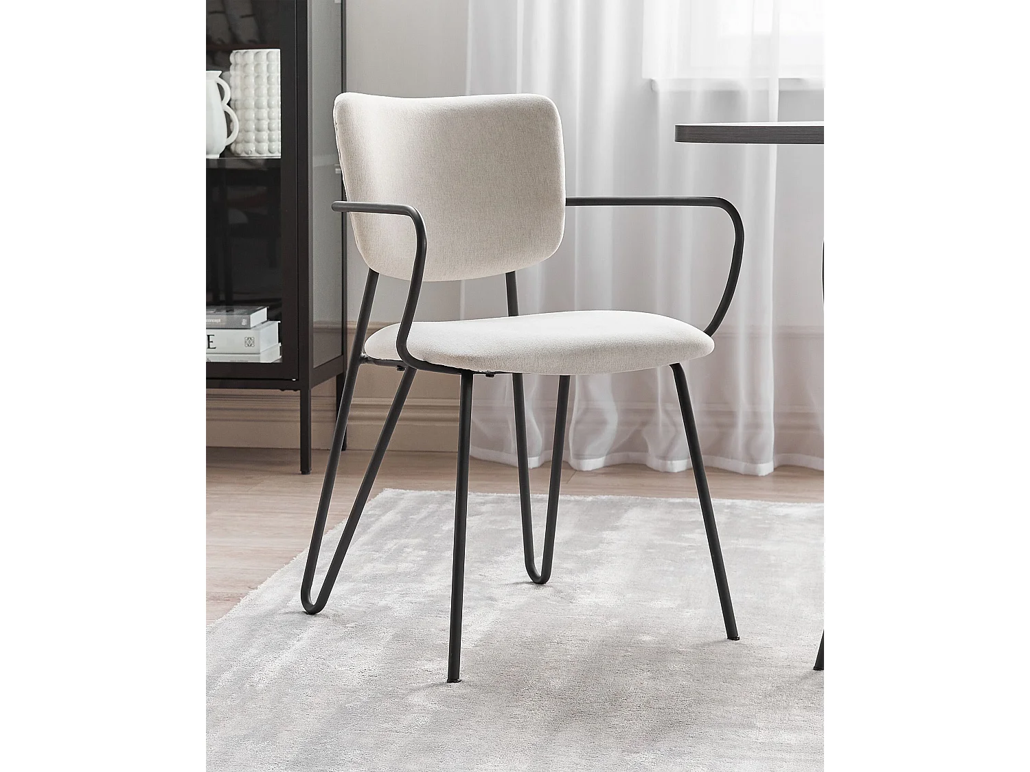 Lot de 2 chaises de salle à manger ELKO Crème