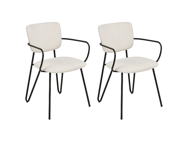 Set van 2 eetkamerstoelen ELKO Crème