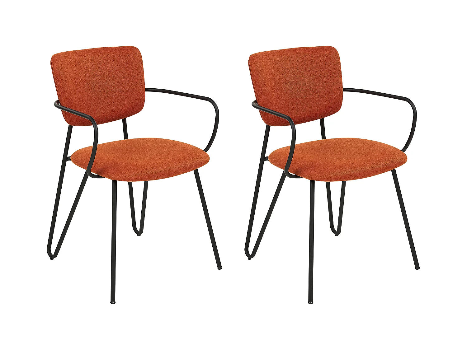 Lot de 2 chaises de salle à manger ELKO Orange