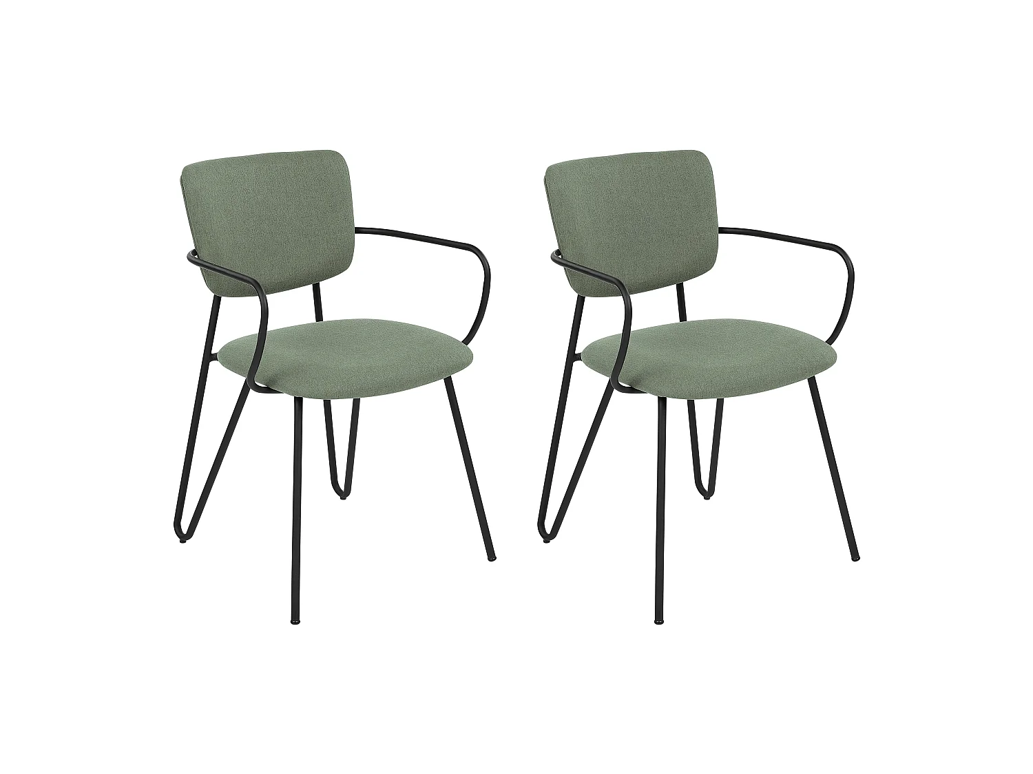 Lot de 2 chaises de salle à manger ELKO Vert foncé