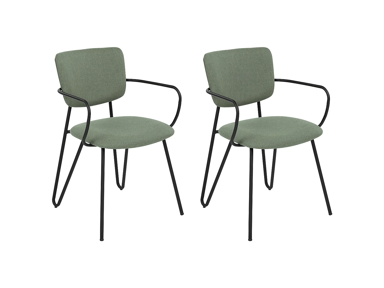 Lot de 2 chaises de salle à manger ELKO Vert foncé