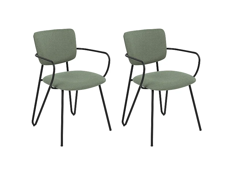 Lot de 2 chaises de salle à manger ELKO Vert foncé