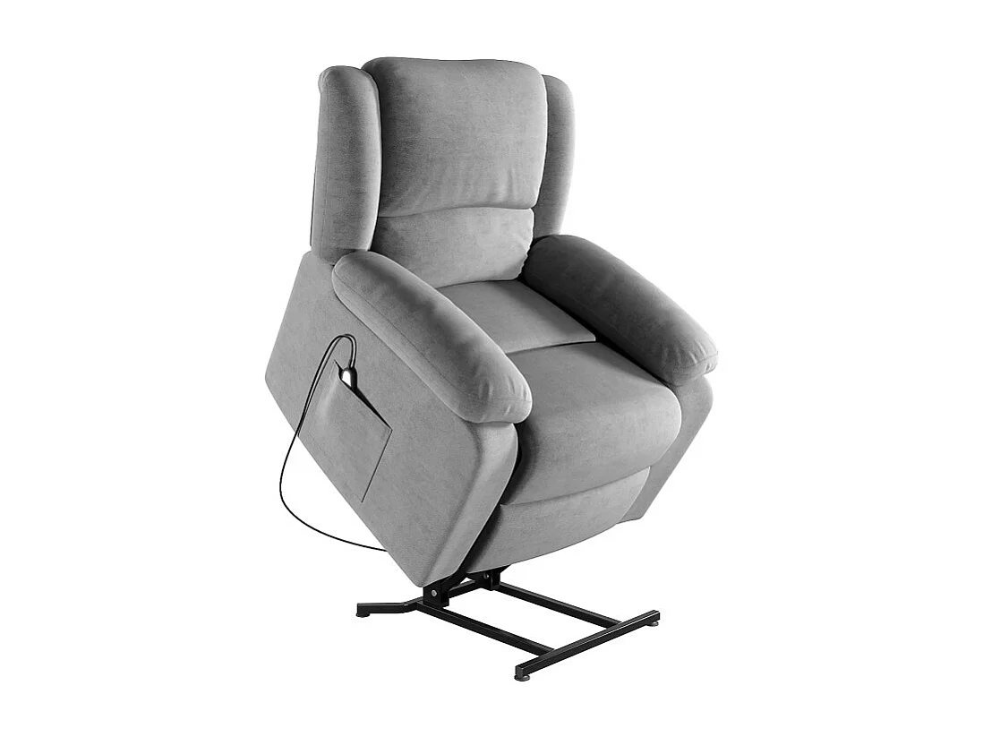 Fauteuil de Relaxation Releveur électrique 1 place en Microfibre Léo - L88 x 93 x 96cm - Loungitude