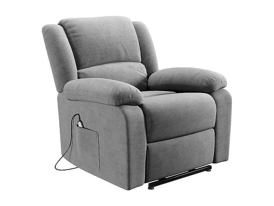Fauteuil de Relaxation Releveur électrique 1 place en Microfibre Léo - L88 x 93 x 96cm - Loungitude