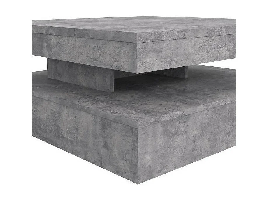 Tavolino girevole quadrato Truciolare Cemento grigio chiaro Classico 78 x 78 x 35,4 cm