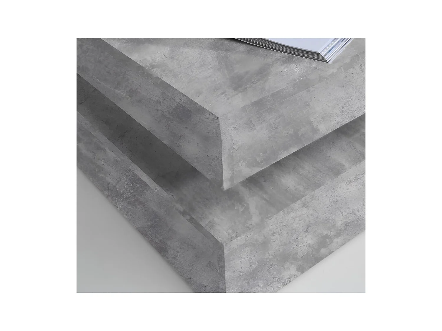 Vierkante draaibare salontafel - Spaanplaat - lichtgrijs beton - Klassiek - 78 x 78 x 35,4 cm