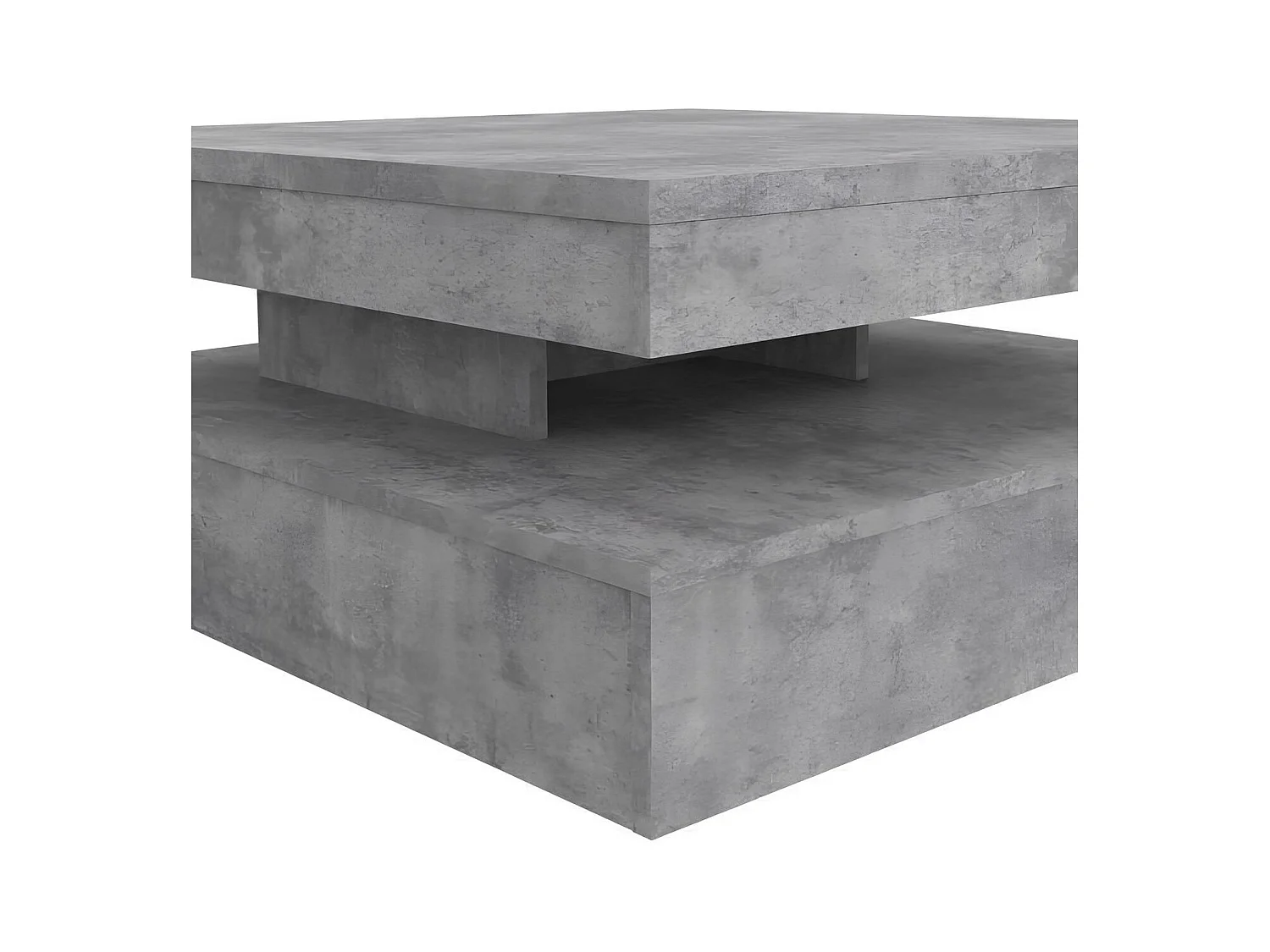 Vierkante draaibare salontafel - Spaanplaat - lichtgrijs beton - Klassiek - 78 x 78 x 35,4 cm