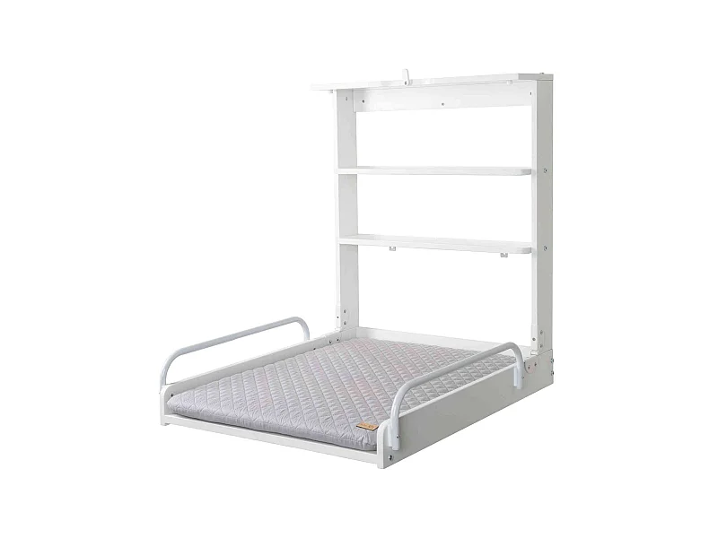 Table à langer murale en bois blanc Roba + matelas à langer