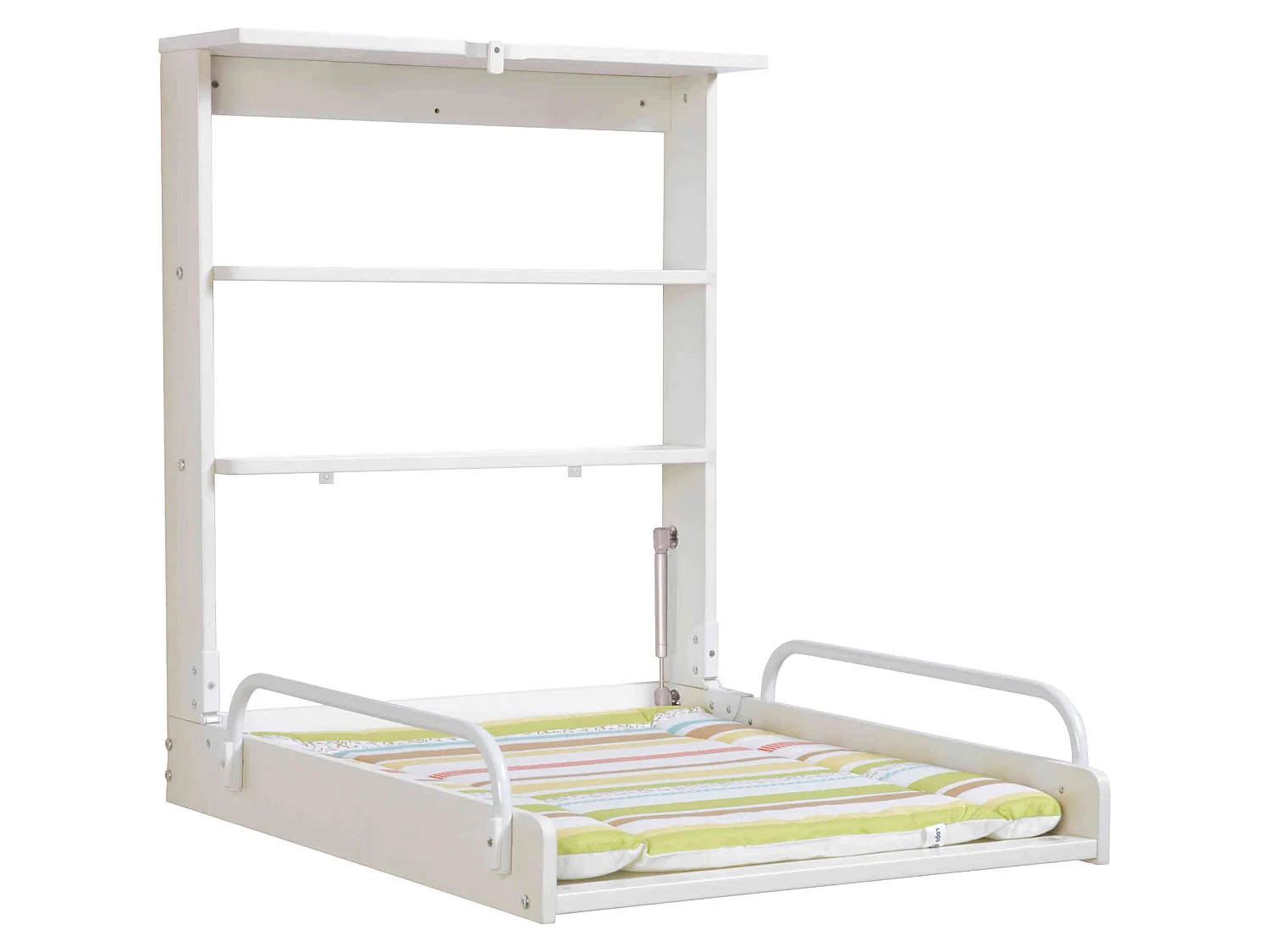 Table à langer murale en bois blanc avec matelas à langer 50x70