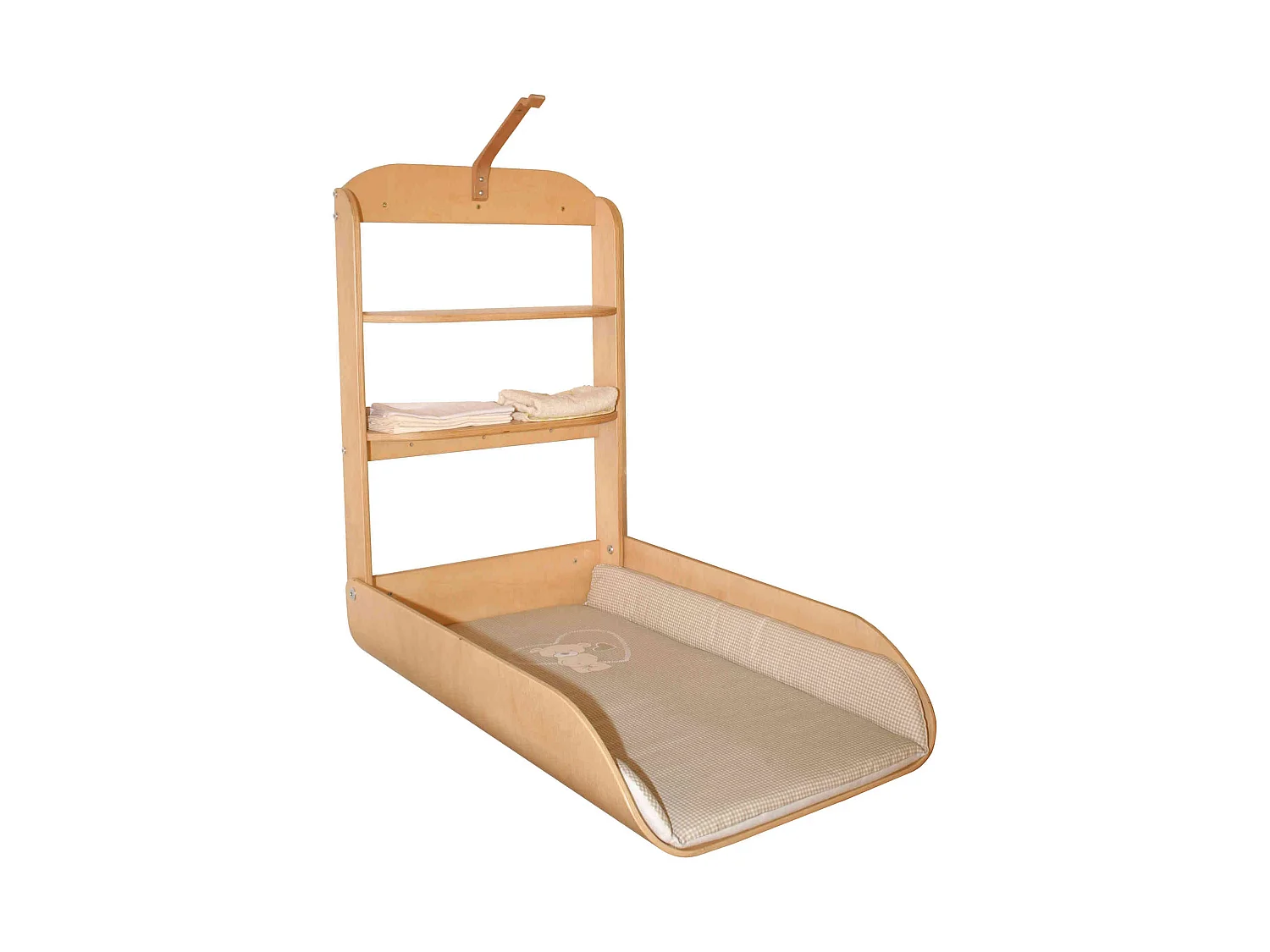 Table à langer murale en bois imitation chêne clair