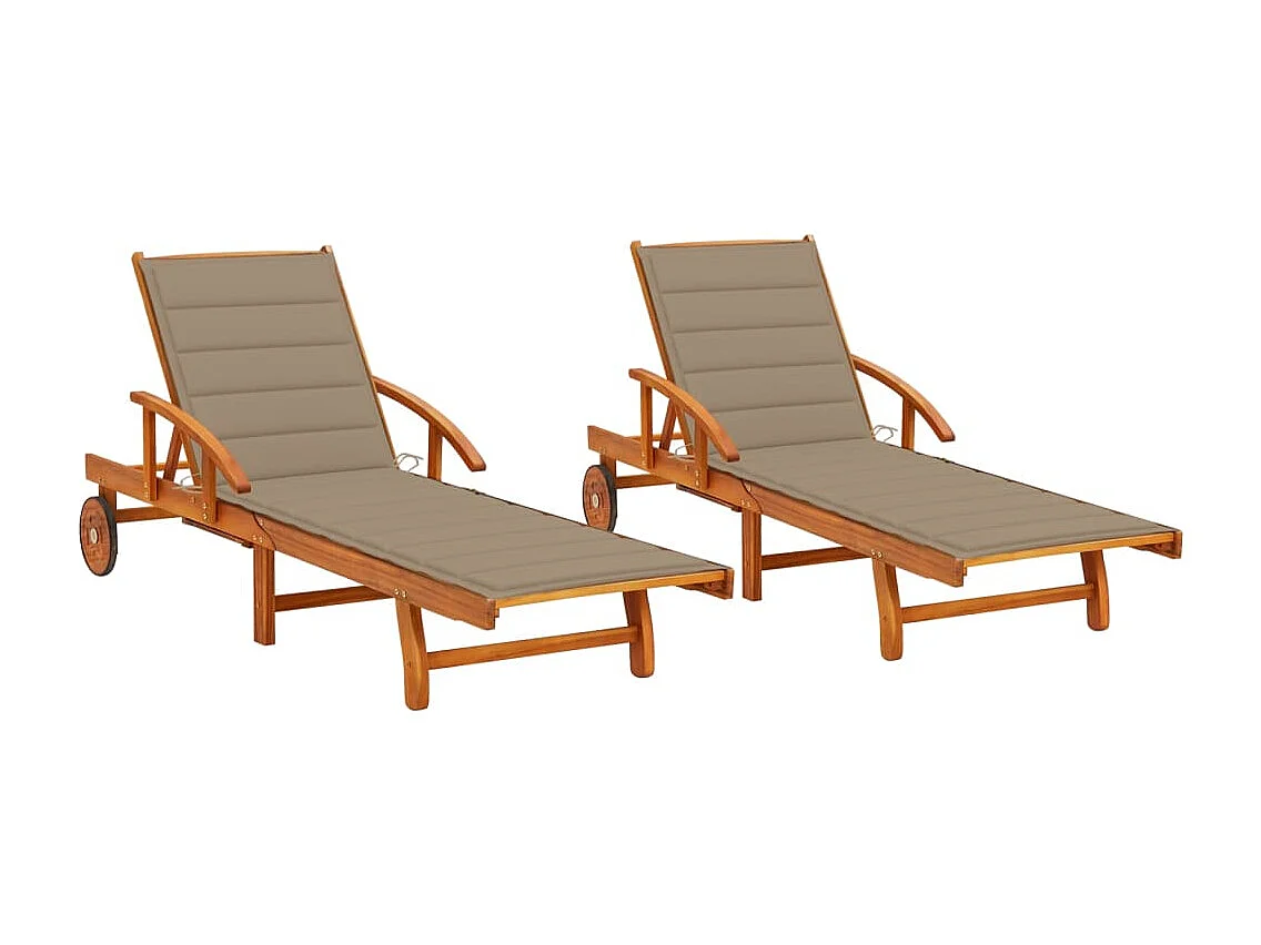 Lot de 2 transats bois marron 199 x 67 x 30 cm 02_0012052