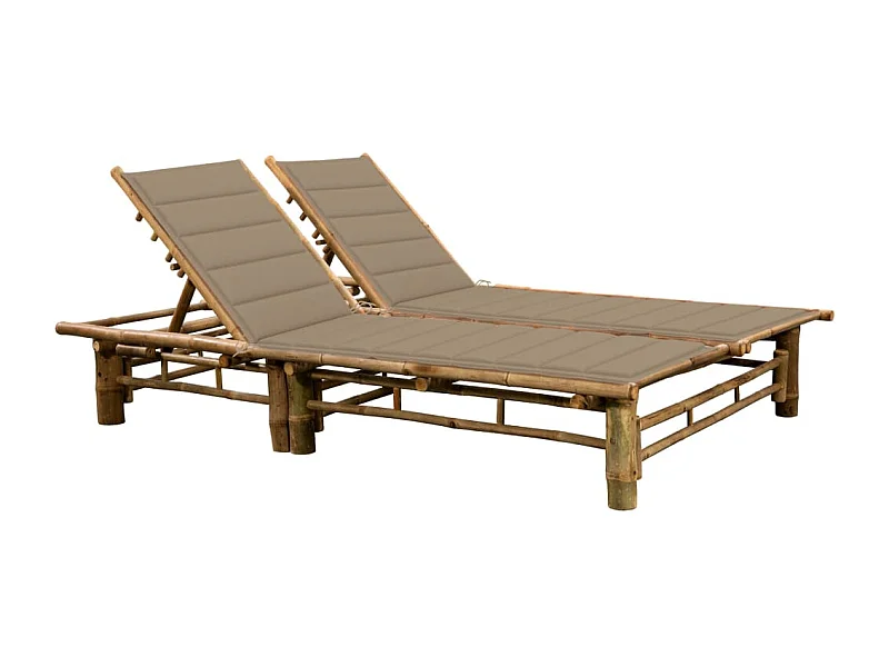 Transat chaise longue bain bambou marron 200 x 130 x 24 cm 02_0012908